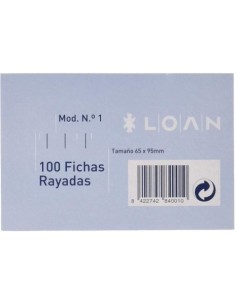 PAQ 100 FICHAS RAYADAS Nº1 65X95CM LOAN